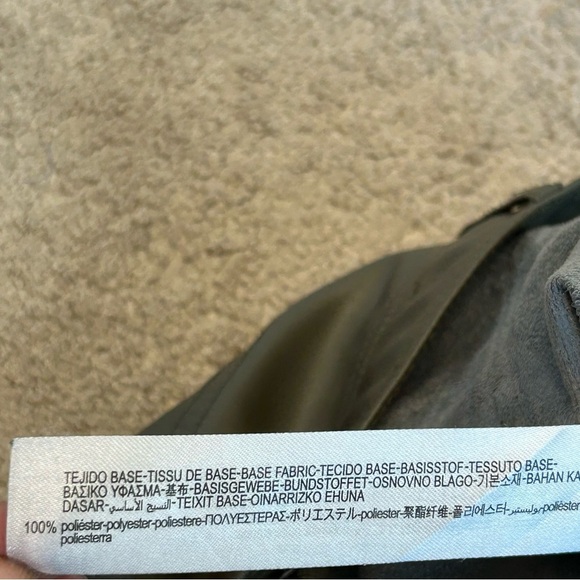 Zara olive khaki green faux leather high-rise leggings Sz M NWOT pleather vegan - Picture 14 of 17